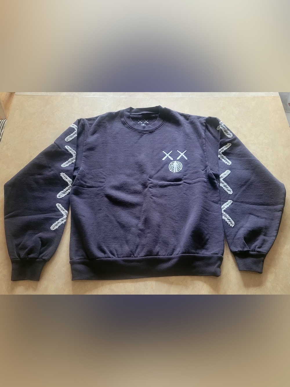 KAWS For Kid Cudi Moon Man Back Print Crewneck Sweatshirt | Size Small
